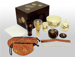 Equipment used during a tea ceremony